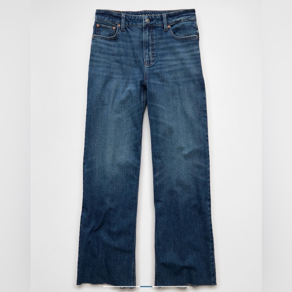 American Eagle Dreamy Drape Stretch Super High Waisted Baggy Wide Leg Jeans!